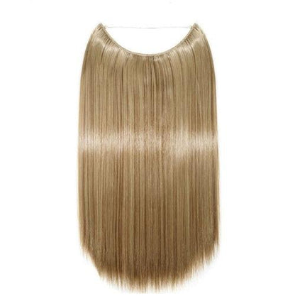 S-noilite 20-Inch Invisible Wire No Clips Hair Extensions – Silky Straight Synthetic Fish Line Hairpieces