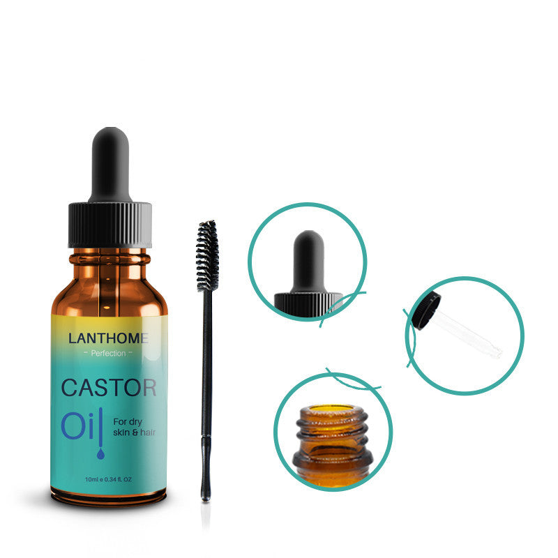 Lanthoma Organic Castor Oil for Hair Growth - Includes Brush, 100% Pure, Cold-Pressed