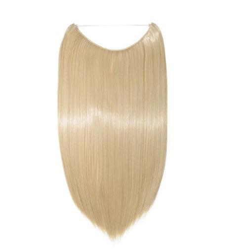 S-noilite 20-Inch Invisible Wire No Clips Hair Extensions – Silky Straight Synthetic Fish Line Hairpieces