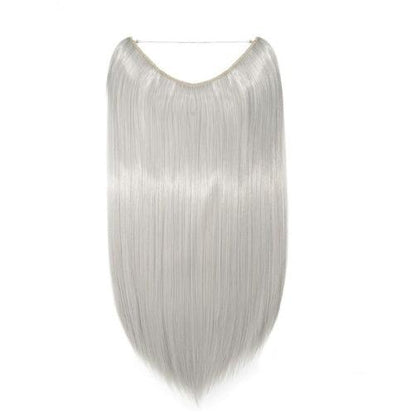 S-noilite 20-Inch Invisible Wire No Clips Hair Extensions – Silky Straight Synthetic Fish Line Hairpieces