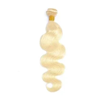 Hair #613 Blonde Body Wave 3 Bundles with 4x4 Transparent Lace Closure