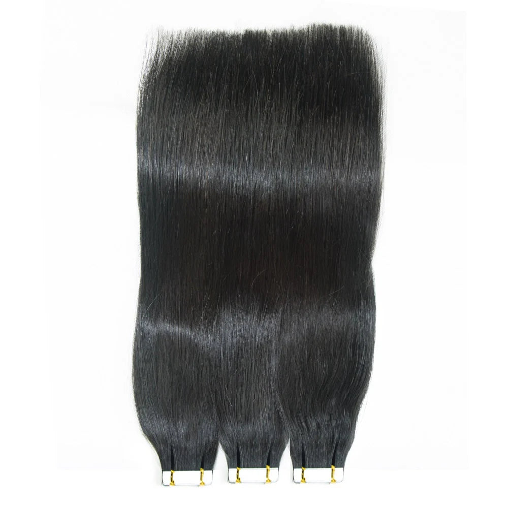Hair Tape In Hair Extensions 100% Mink Virgin Straight Human Hair Tape Ins Hair Extensions