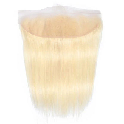 Hair #613 Blonde Straight Human Hair 3 Bundles with 13x4 Frontal