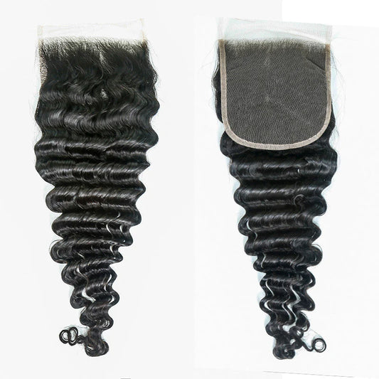 Hair 5x5 Transparent Lace Cloure Deep Wave Natural Black