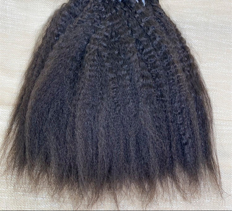 Hair 9A/10A/12A Kinky Straight 3 Bundles with 13x6 Frontal with Preplucked Hairline