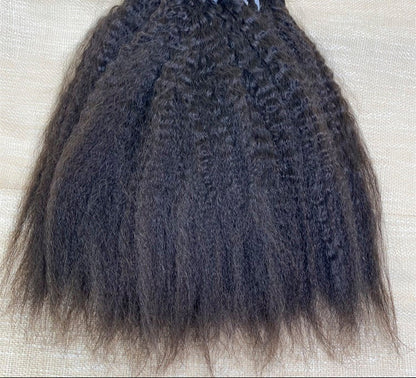 Hair 9A/10A/12A Kinky Straight 3 Bundles with 13x6 Frontal with Preplucked Hairline
