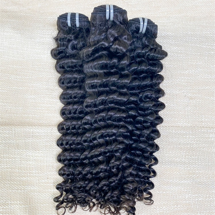 Raw Hair Deep Wave Hair Raw Human Hair Bundles One Donor Hair 3 Bundles