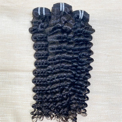 Raw Hair Deep Wave Hair Raw Human Hair Bundles One Donor Hair 3 Bundles