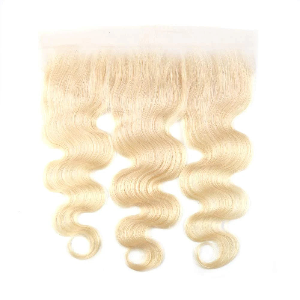 Hair #613 Blonde Body Wave Human Hair 3 Bundles with 13x4 Frontal
