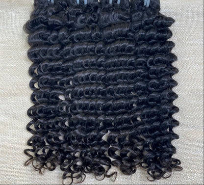 Hair 9A/10A/12A Deep Wave 3 Bundles with 13x6 Frontal with Preplucked Hairline