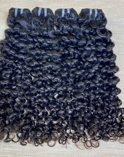Hair Jerry Curl Hair 3 Bundles with 4x4 Lace Closure Wet And Wavy
