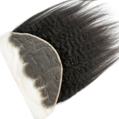Hair 13x6 Transparent Lace Frontal Kinky Straight Knots Preplucked Hairline