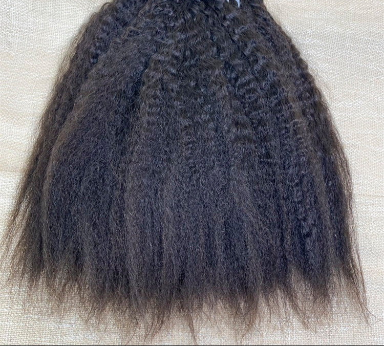 Hair 9A/10A/12A Kinky Straight Human Hair 3 Bundles with 13x4 Lace Frontal