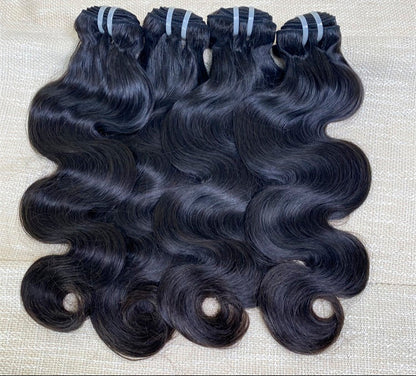 Hair 9A/10A/12A Body Wave 3 Bundles with 13x6 Frontal with Preplucked Hairline