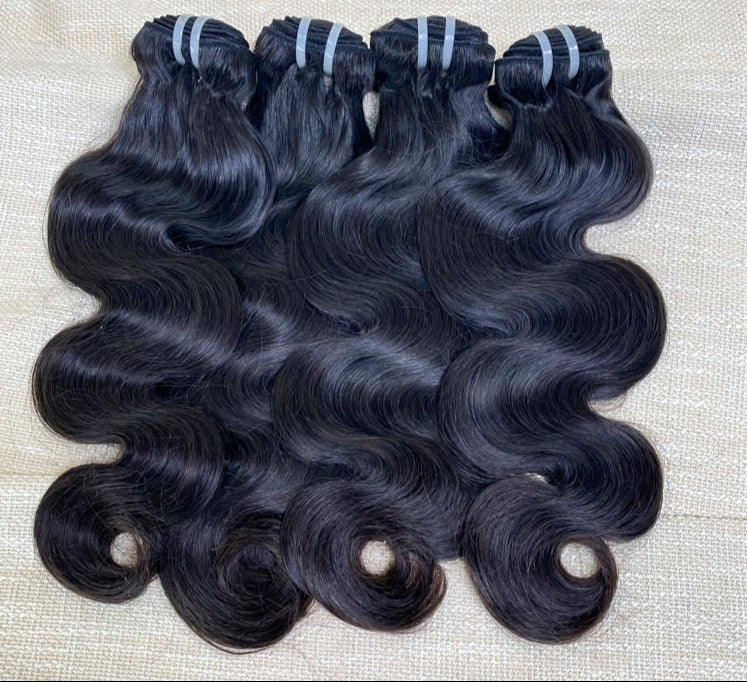 Hair Body Wave Human Hair 3 Bundles With 4x4 Lace Closure