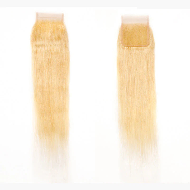 Hair #613 Blonde 4x4 Transparent Lace Cloure Straight