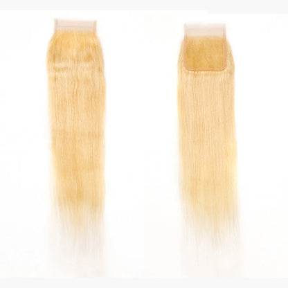Hair #613 Blonde 4x4 Transparent Lace Cloure Straight