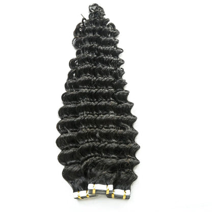 Hair Virgin Human Hair Deep Wave Tape in Hair Extension Unprocessed Hair Deep Wave Tape ins