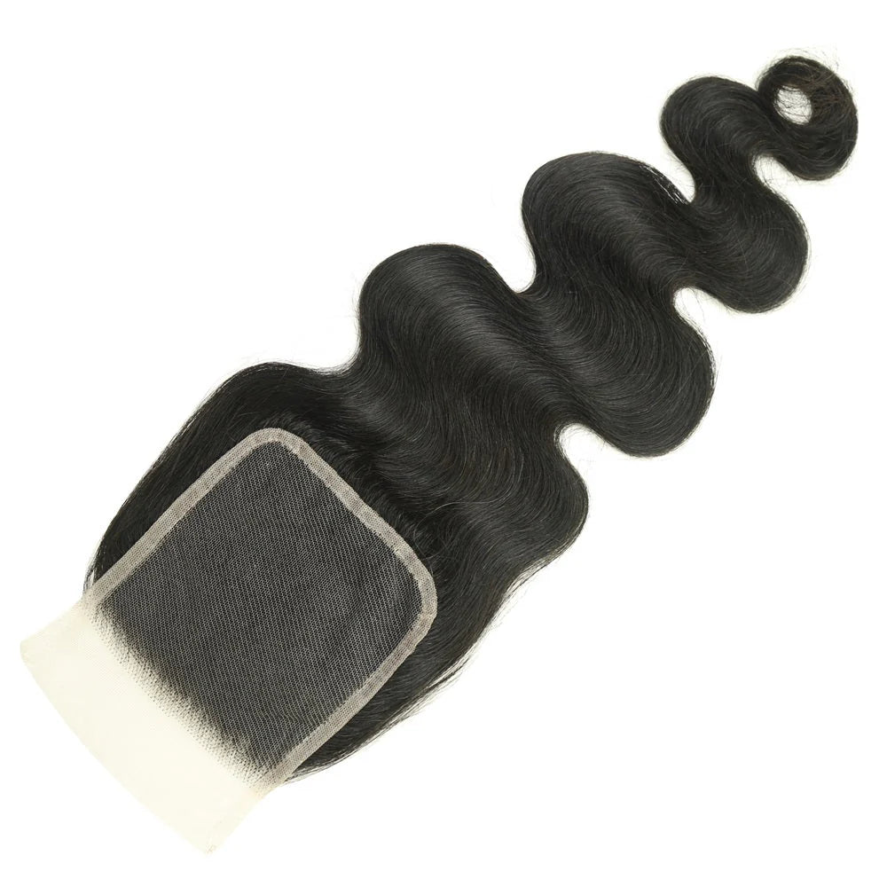 Hair 4x4 Transparent Lace Cloure Body Wave Small Knots Free Part