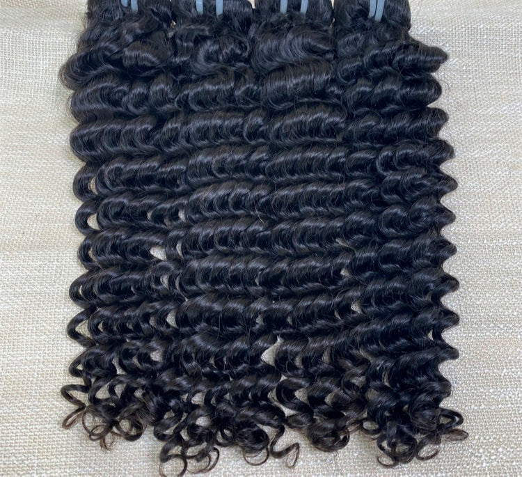 Hair 9A/10A12A Deep Wave Thick 3 Human Hair Bundles With with 6x6 HD Closure