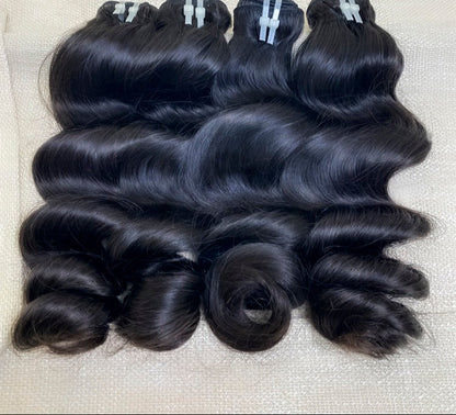 Hair 9A/10A/12A Loose Wave Human Hair 3 Bundles with 13x4 Lace Frontal