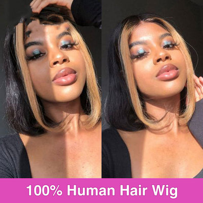 Women's Fashion Simple High-Gloss T-Zone Lace Wig – Curly Real Hair