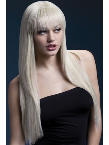 Jessica Blonde Long Straight Wig with Fringe – Heat Resistant, Professional Quality Synthetic Hair, 26 Inches