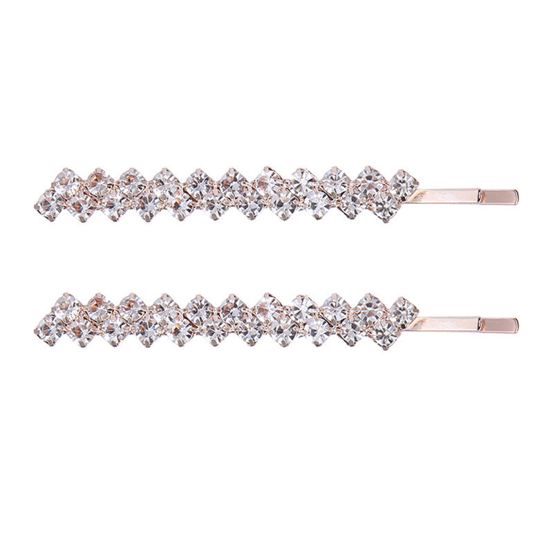 Elegant Rhinestone Polka Dot Hairpins - Electroplated Black, Gold, Silver, and Rose Gold