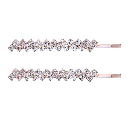 Elegant Rhinestone Polka Dot Hairpins - Electroplated Black, Gold, Silver, and Rose Gold