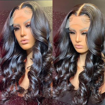 Natural Black Heavy Density Loose Wave 4x4/5x5/6x6 HD Lace Closure Wig Human Hair Wig