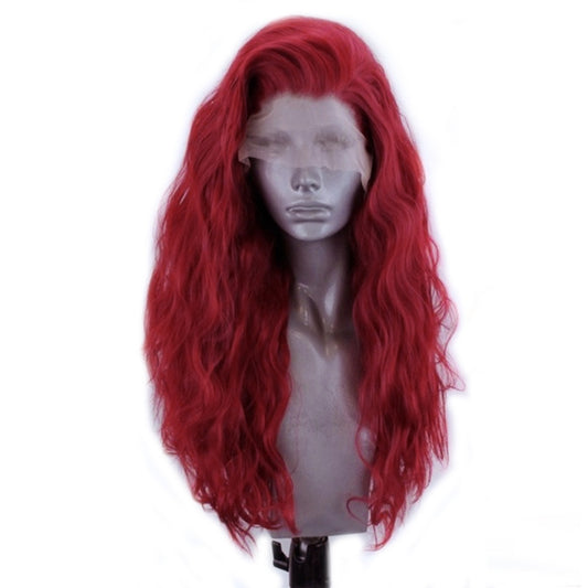 Hand Hook Front Micro-roll Big Wave Full Lace Wig – High Temperature Fiber, Dyeable & Ironable, Vibrant Colors, Perfect for All Skin Tones