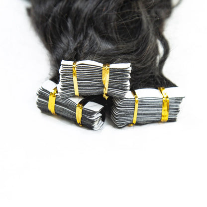 Hair Unprocessed Raw Virgin Tape ins Indian Water Wave Tape In Hair Extensions 100% Human Hair