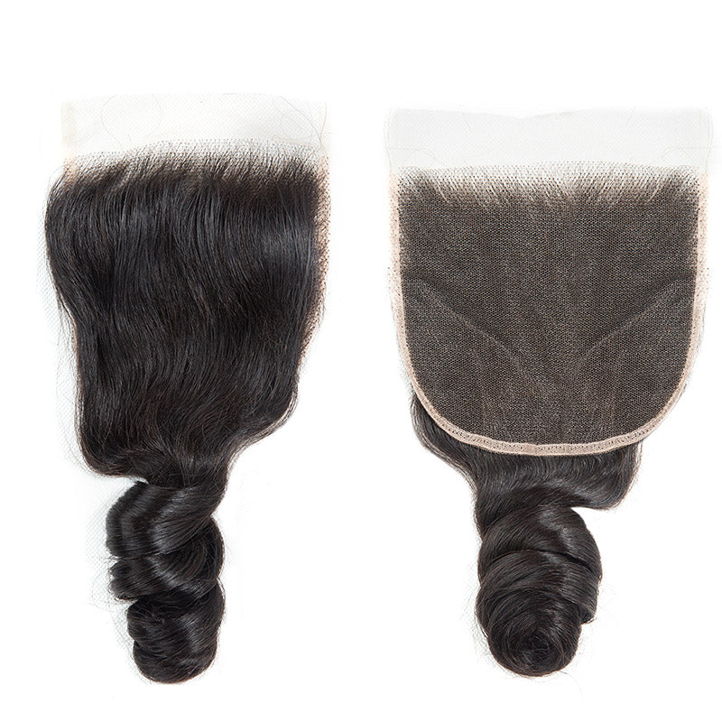 Hair 9A/10A12A Human Hair Bundles with 5x5 Closure Loose Wave