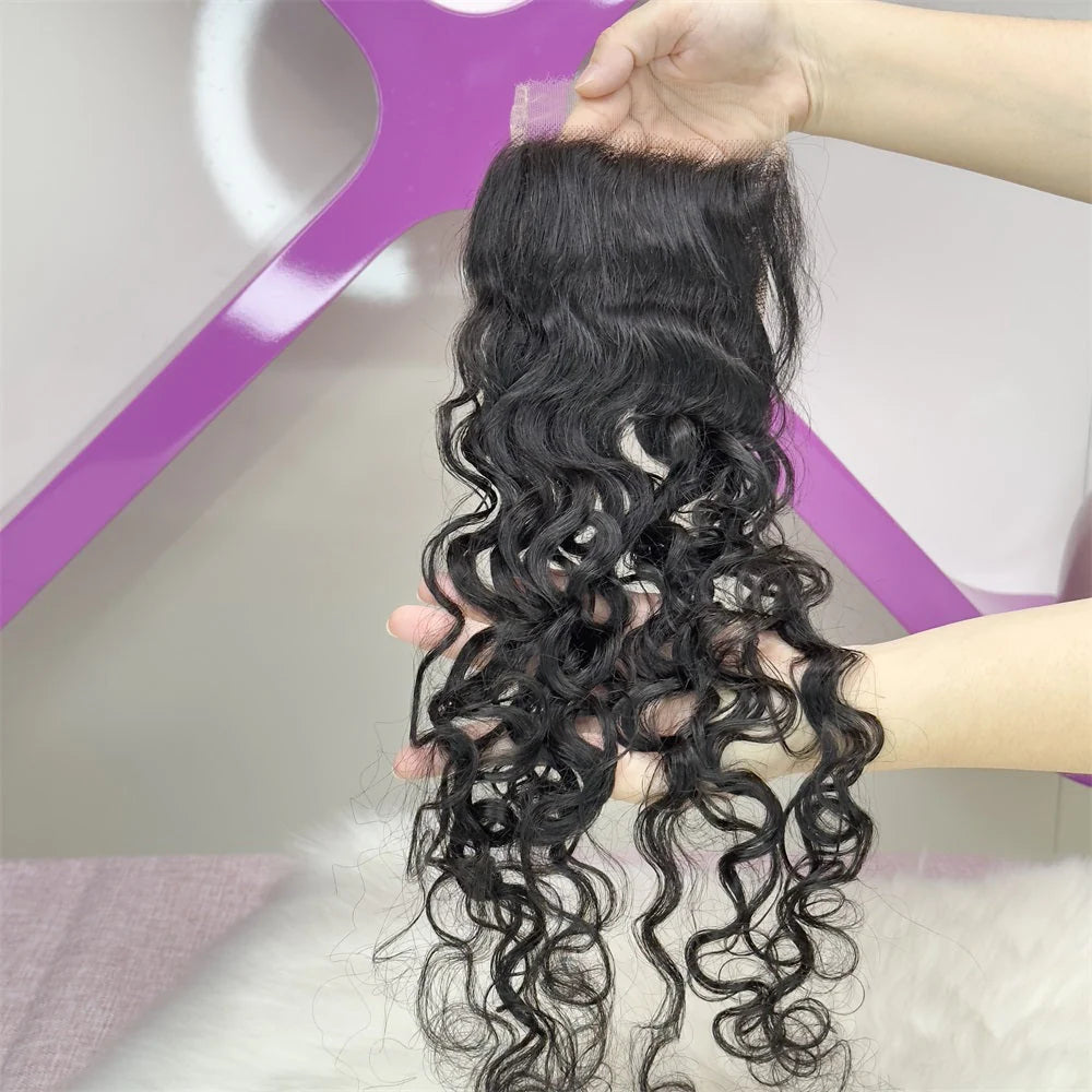 Hair 4x4 HD Lace Cloure Water Wave Free Part 100% Human Hair