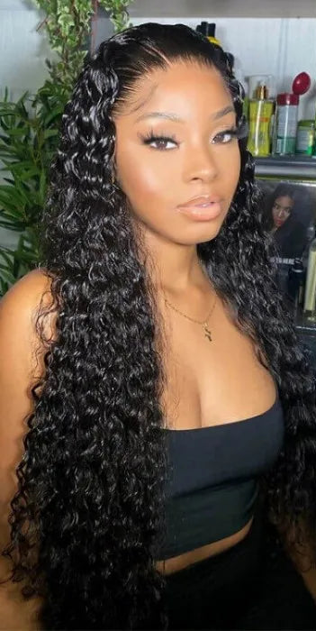 Hair 9A/10A/12A Curly 3 Bundles with 13x6 Frontal with Preplucked Hairline