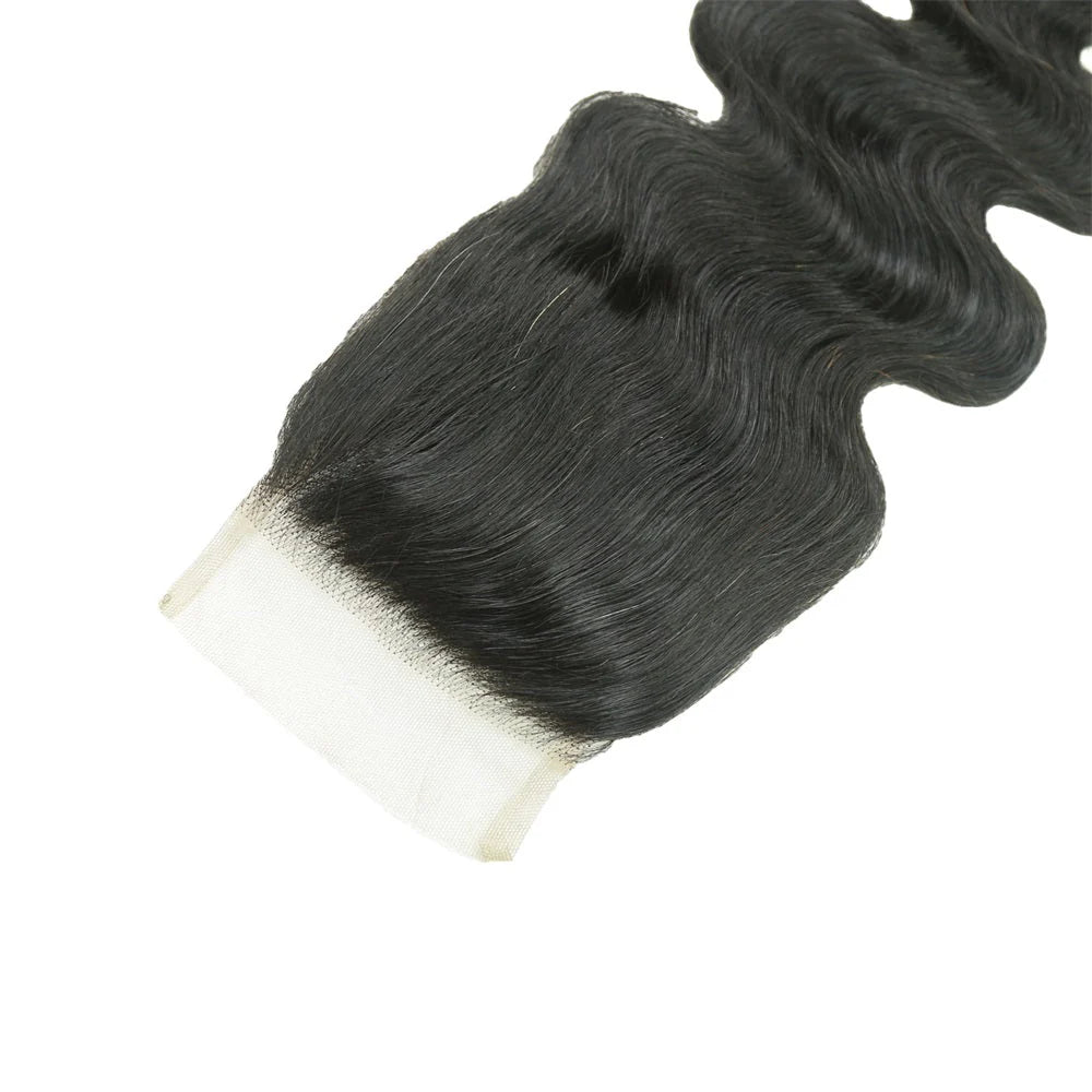 Hair 4x4 Transparent Lace Cloure Body Wave Small Knots Free Part