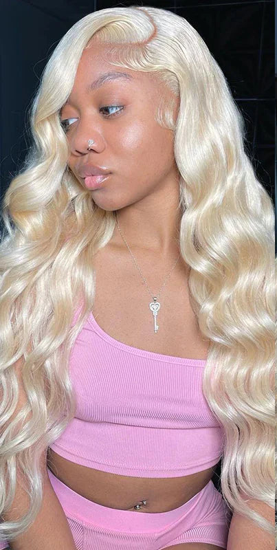 Hair #613 Blonde Body Wave Hair 3 Bundles with 5x5 HD Closure