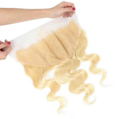 Hair #613 Blonde Body Wave13x6 HD Frontal With 3 Bundles Human Hair