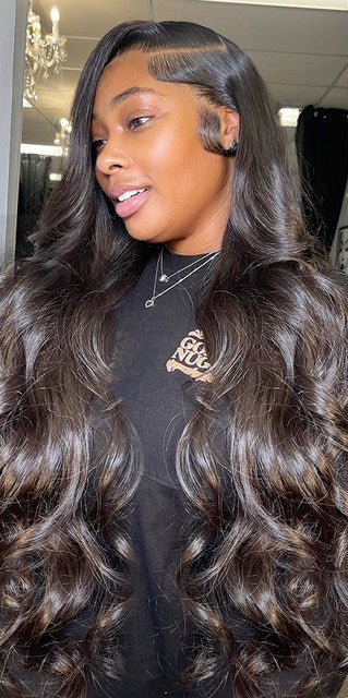 Hair 9A/10A/12A Body Wave 3 Bundles with 13x6 Frontal with Preplucked Hairline