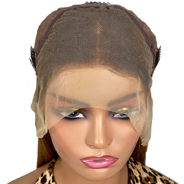 Mink Hair Highlight 4/27 Long Inch Lace Frontal Wigs Human Hair