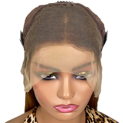 Mink Hair Highlight 4/27 Long Inch Lace Frontal Wigs Human Hair