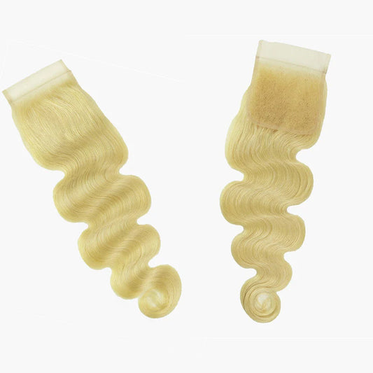 Hair #613 Blonde 4x4 Transparent Lace Cloure Body Wave