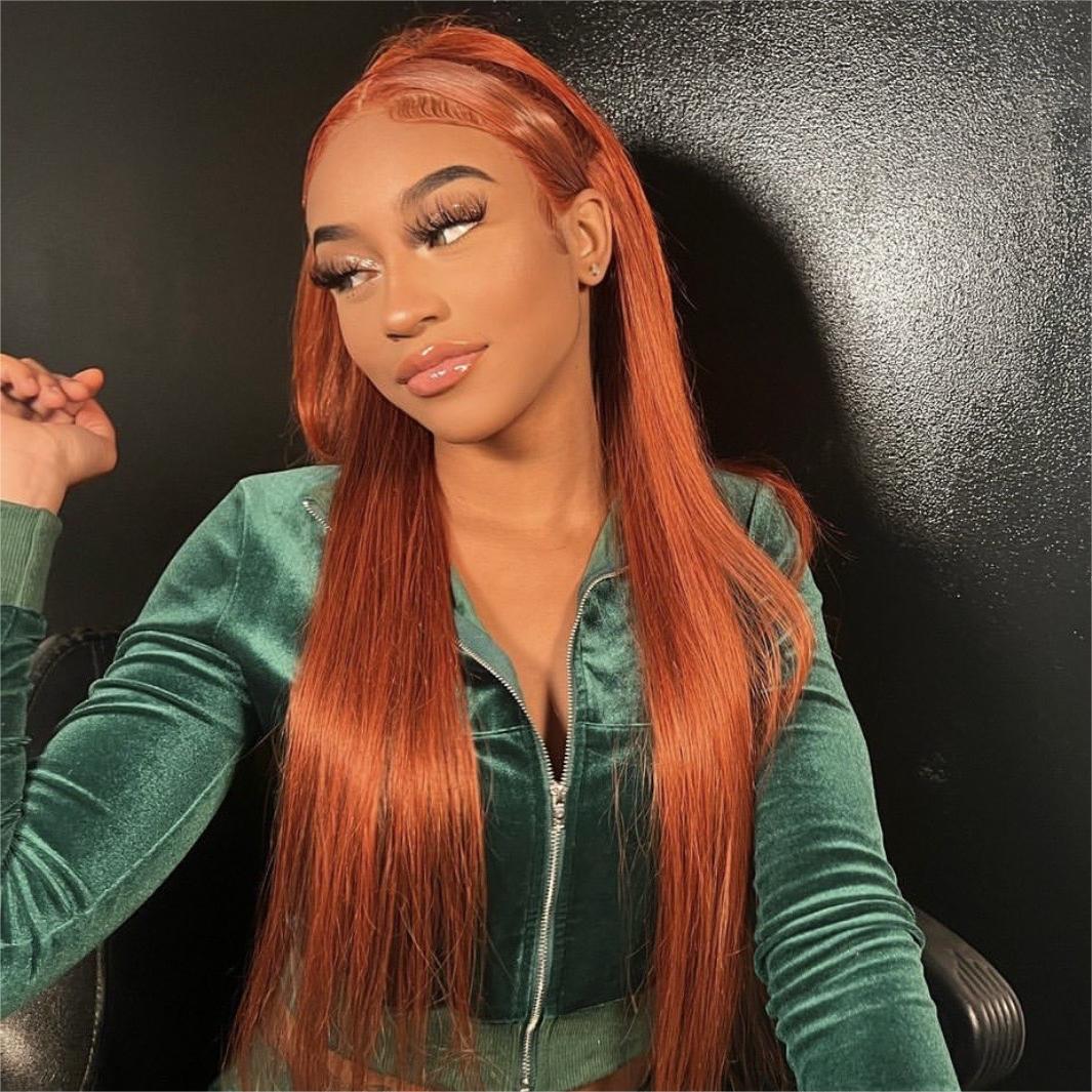 Hair Ginger #350 Lace Front Wig Straight Human Hair Wig 13x4 Lace Frontal Wig