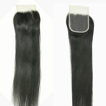 Hair 4x4 Transparent Lace Cloure Straight Small Knots 100% Human Hair