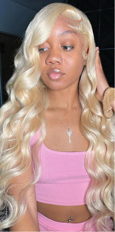 Hair #613 Blonde Body Wave Hair 3 Bundles with 5x5 HD Closure