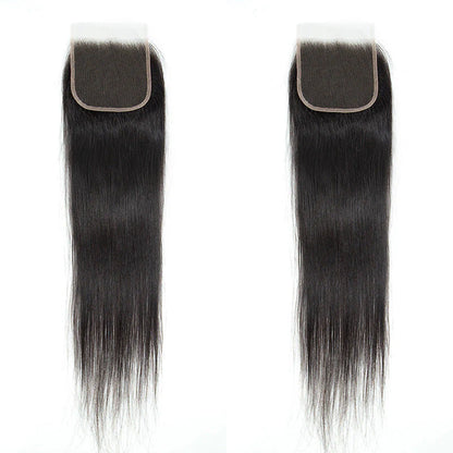 Hair 9A/10A12A 5x5 Lace Closure with Bundles Straight Hair 3 Bundles with Closure
