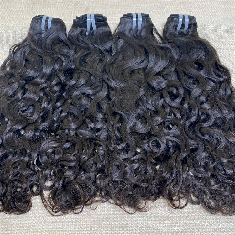 Raw Hair Water Wave Human Hair Bundles Weft 3 Bundles 300g