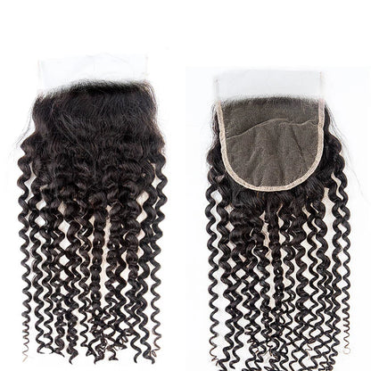Hair 9A/10A12A Curly Bundles with 5x5 Closure Virgin Human Hair 3 Bundles with Closure