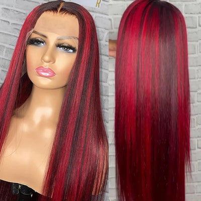 Luxurious Real Hair Lace Front Wig – 12 Inch 13X4 Hand-Knitted Red Wig