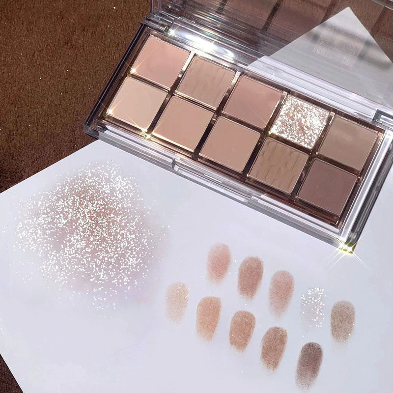 10-Color Ultra-Shine Pearlescent & Matte Eye Shadow Palette – Perfect for Every Look